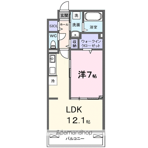 SYS大将軍(1LDK/2階)の間取り写真