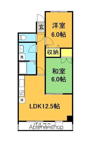 ラフィーネ丸武(2LDK/1階)の間取り写真