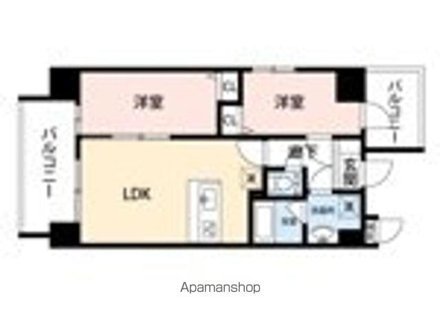 MODERN PALAZZO 県庁口(2LDK/2階)の間取り写真