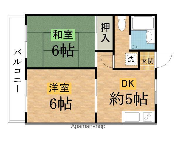 大満きハイツ(2DK/3階)の間取り写真