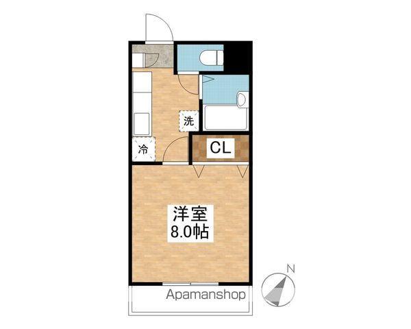 シャルマン堤(1K/1階)の間取り写真