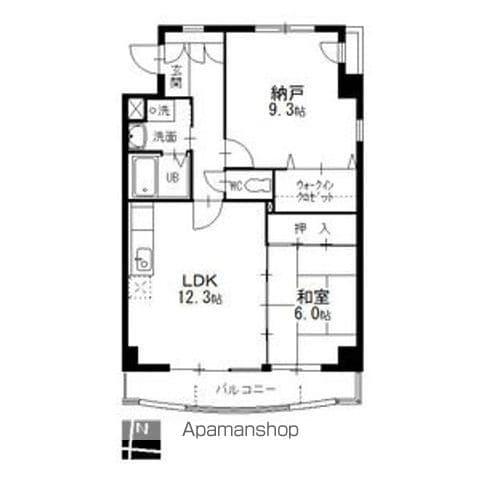 エーリス庄内(2LDK/1階)の間取り写真