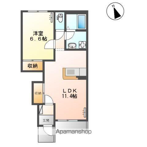 ソレイユ(1LDK/1階)の間取り写真