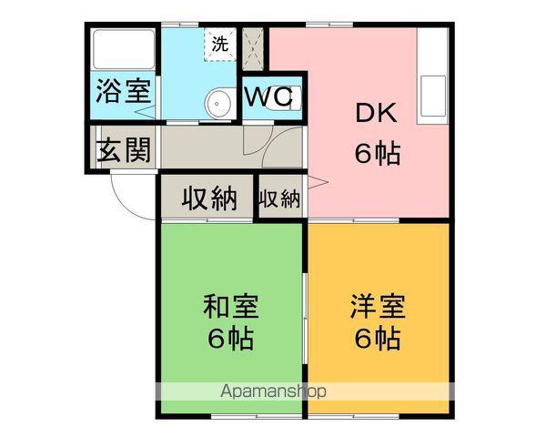 エスポアールB(2DK/1階)の間取り写真