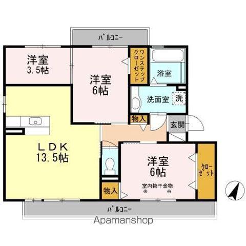 アーク小野(3LDK/2階)の間取り写真