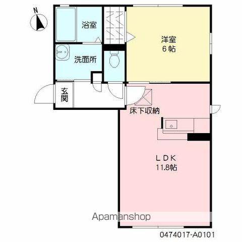 モンポエーム(1LDK/1階)の間取り写真