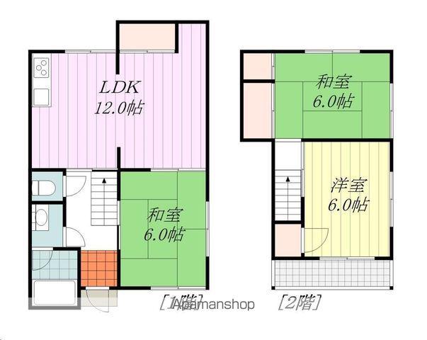 伊予鉄道高浜線 山西駅 徒歩18分 2階建 築40年(3LDK)の間取り写真