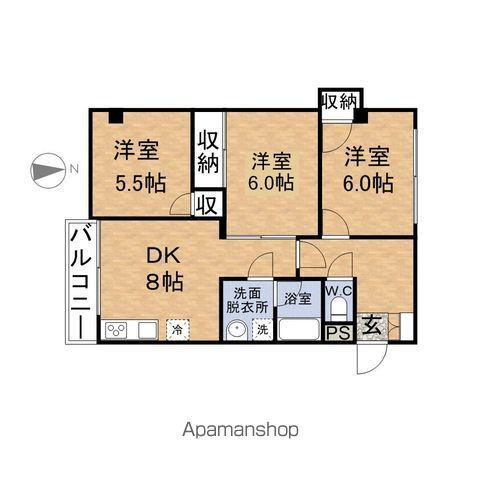 サンステージⅠ(3DK/2階)の間取り写真