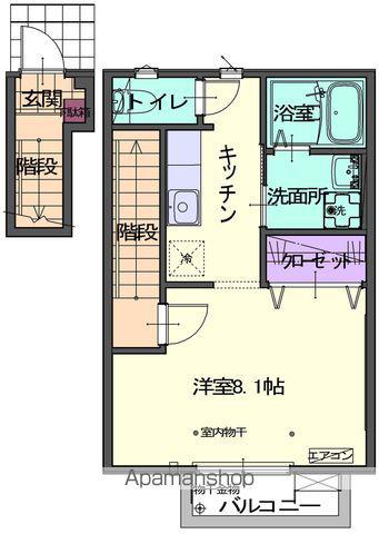 イクシア(1K/2階)の間取り写真