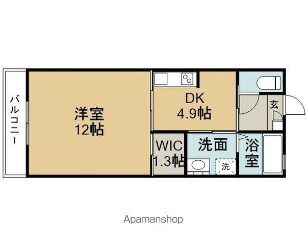 カレンコート・エフ(1DK/2階)の間取り写真