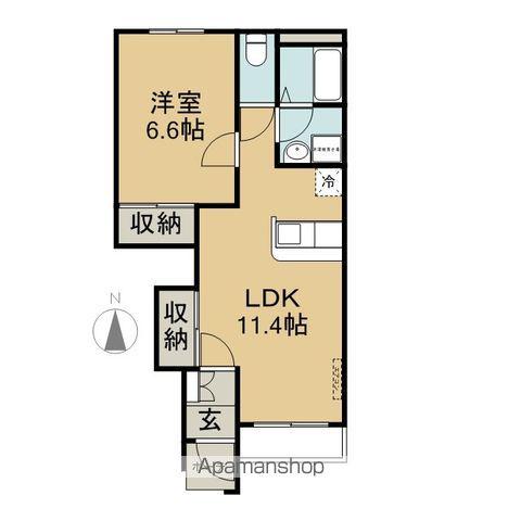 NATURE(1LDK/1階)の間取り写真