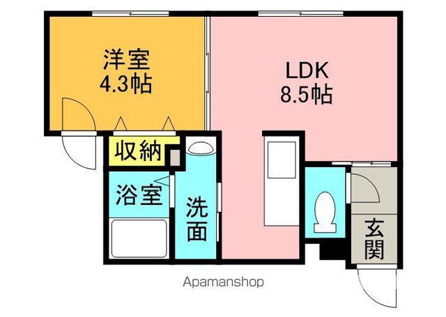 MARRIOTT共栄町(1LDK/2階)の間取り写真