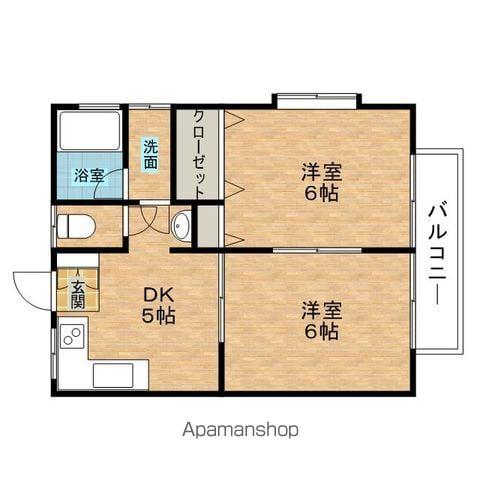 梶山ハイツ(2DK/2階)の間取り写真