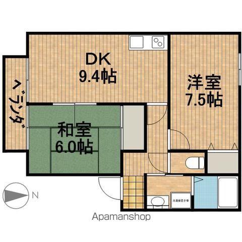 サンフラワー(2DK/1階)の間取り写真