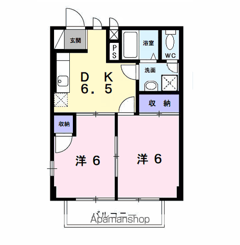 クリエイトメゾン(2DK/1階)の間取り写真