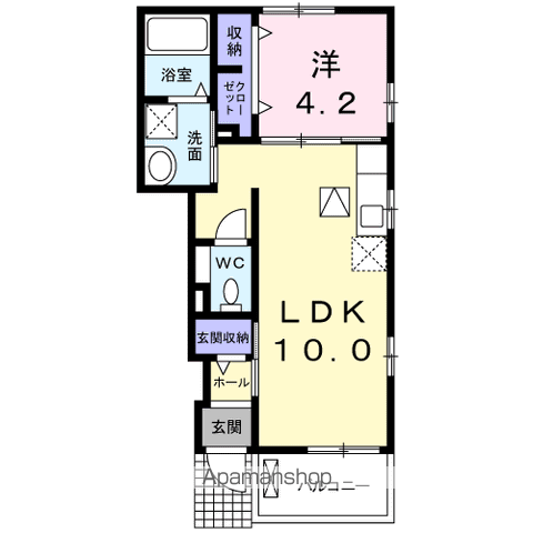 ベル・アンジュⅠ(1LDK/1階)の間取り写真