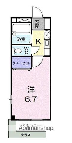 サンミュール木太(1K/1階)の間取り写真