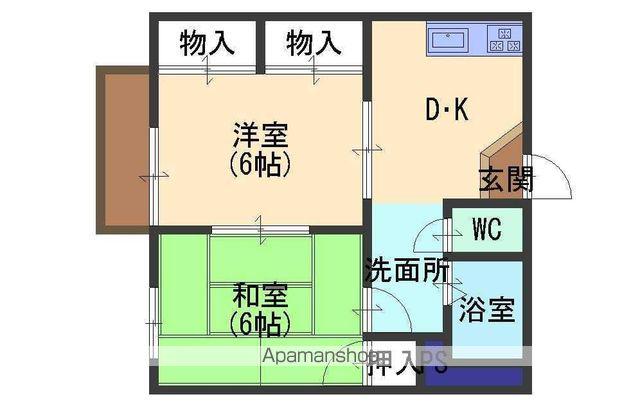 ファミールA(2K/2階)の間取り写真