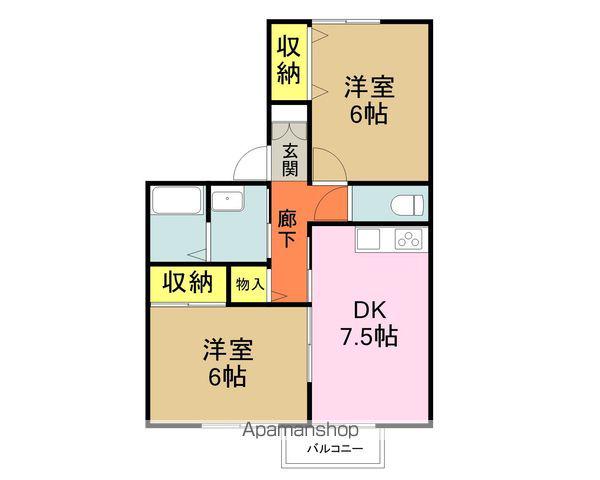 セジュールME諏訪C(2DK/1階)の間取り写真