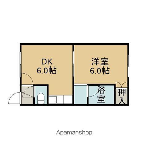 スカイヴィラ(1DK/2階)の間取り写真