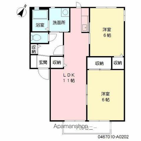 セピアコート赤坂 A棟(2LDK/2階)の間取り写真