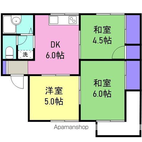 サンメゾン加国NO.5(3DK/2階)の間取り写真
