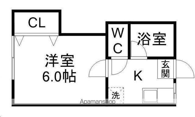 パールハイム(1K/1階)の間取り写真