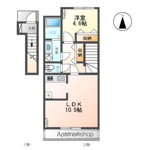 リライアンス A(1LDK/2階)の間取り写真
