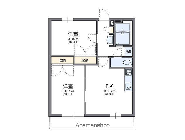レオパレス鹿子木AREAⅠ(2DK/2階)の間取り写真