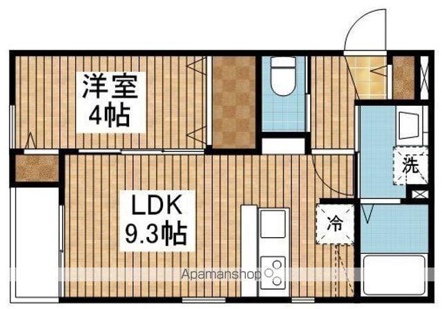 ガロンヌ上所上(1LDK/2階)の間取り写真