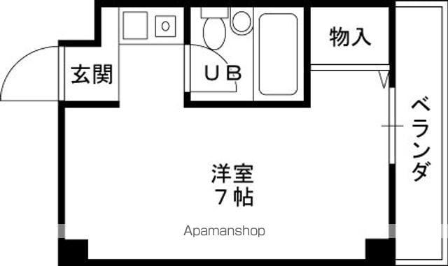 ベルエールⅡ(ワンルーム/2階)の間取り写真