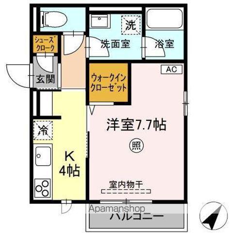 サンライズ(1K/2階)の間取り写真
