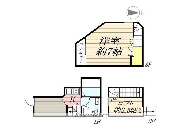ガレット九産大前(1K/1階)の間取り写真