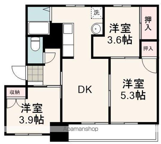 ヴィラナリー折戸A(3DK/2階)の間取り写真