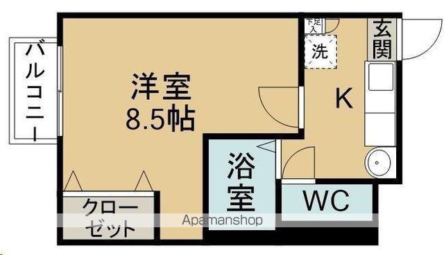 スターブルー子平町(1K/1階)の間取り写真
