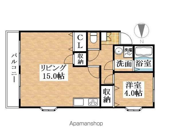 メゾンK(1LDK/3階)の間取り写真