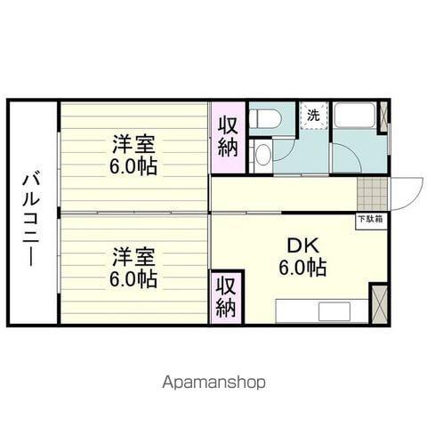 高麗ハイツ(2DK/3階)の間取り写真