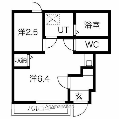 EHRE(ワンルーム/1階)の間取り写真