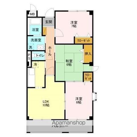 ル・モンテストF(3LDK/1階)の間取り写真