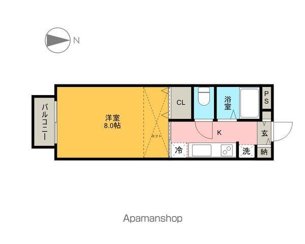 ファーストエイト南光台Ⅰ(1K/2階)の間取り写真