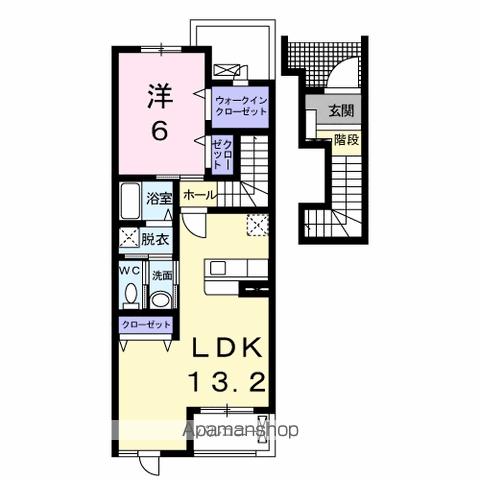エアリーⅡ(1LDK/2階)の間取り写真