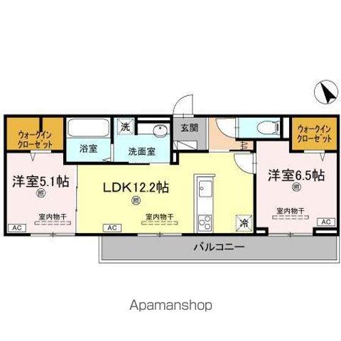 J.リヴェール高松西宝町 A棟(2LDK/3階)の間取り写真