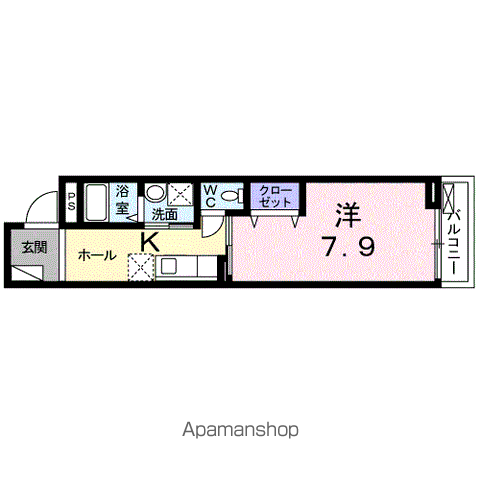 ESPERANZA(1K/2階)の間取り写真