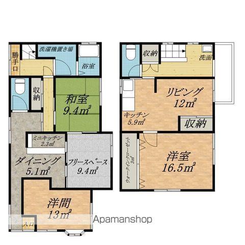 飯田線 辰野駅 徒歩12分 2階建 築22年(3SLDK)の間取り写真