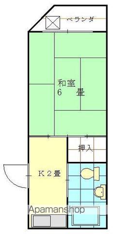 大手町二宮ハイツ(1K/2階)の間取り写真