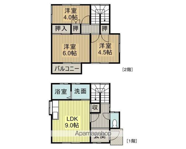 鹿児島本線 羽犬塚駅 徒歩15分 2階建 築42年(3DK)の間取り写真