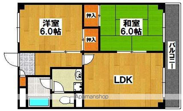 チボリビル(2LDK/5階)の間取り写真