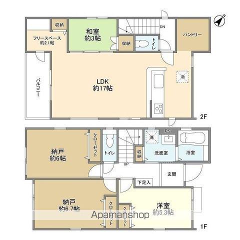 東武鉄道東上線 柳瀬川駅 徒歩8分 2階建 築2年(2SLDK)の間取り写真