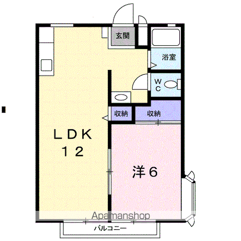 サンシャイン山野辺A(1LDK/2階)の間取り写真
