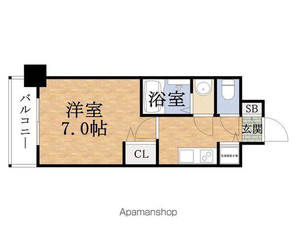 PRESSANCE水都OKAWA(1K/13階)の間取り写真